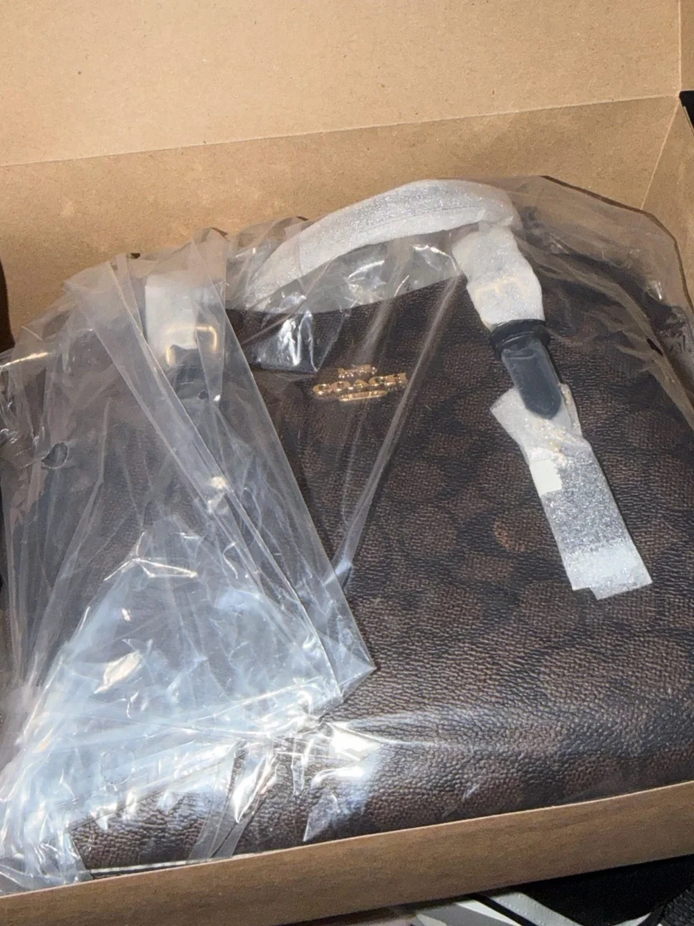 Coach Chocolate Brown Leather Mini Tote with Gold Hardware